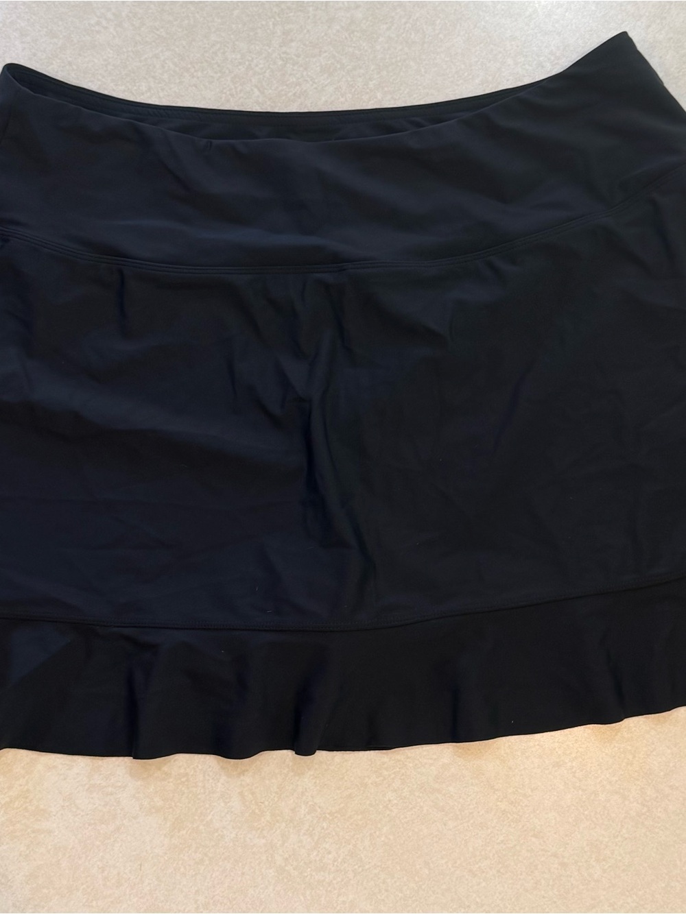 NWT Soothfeel Black Ruffle Hem Swim Skirt